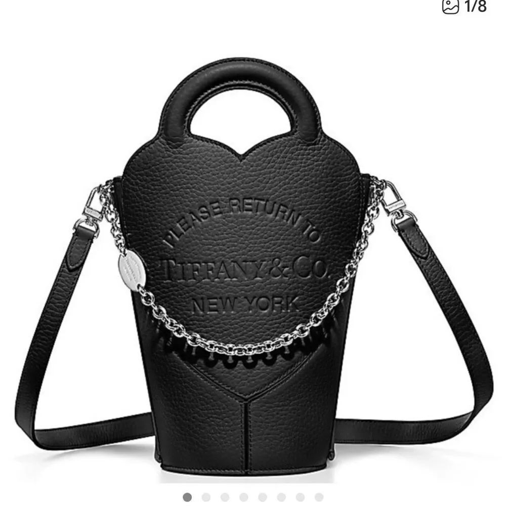 💝 Authentic Tiffany & Co. *Return to Tiffany* Black Heart Crossbody Chain Bag